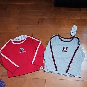 Nwt 2 Hello Kitty  Long Sleeve Shirts - Red and Gray